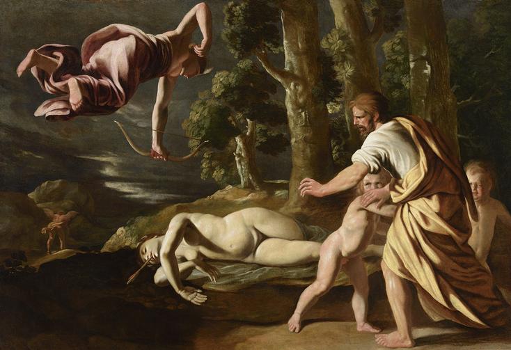 The Death of Chione by Nicolas Poussin
