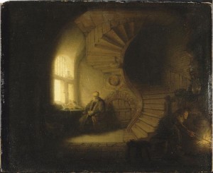 Le Philosophe en Méditation de Rembrandt, Louvre
