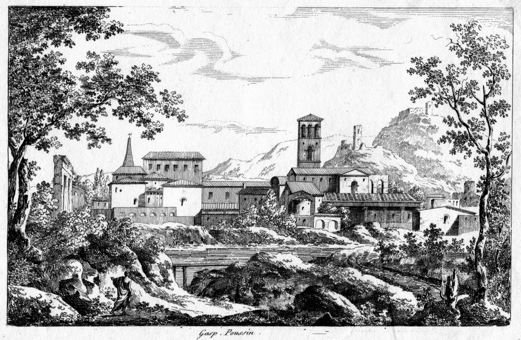 Paysage avec la basilique de Saint Jean de Lateran - Gravure Gaspard Duguet - Paysage avec la basilique de Saint Jean de Latran