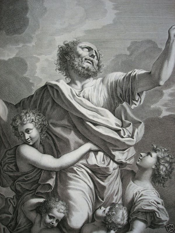 Nicolas Poussin, Ecstasy of saint Paul - Natalis engraving - detail