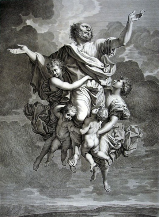 Nicolas Poussin, Ravissement de saint Paul - gravure de Natalis