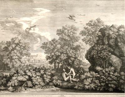 Le Printemps ou Adam et Eve dans le Paradis terrestre (1660-1664) - Gravure d'Audran