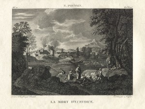 Landscape with Orpheus and Eurydice - Engraving by Jean Desaulx