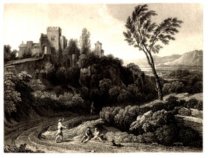 Vue de Tivoli - Gaspard Dughet (vers 1670) - Gravure