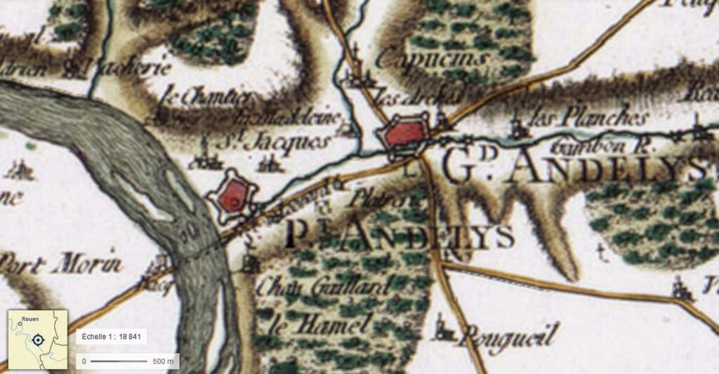 Ancienne carte des Andelys