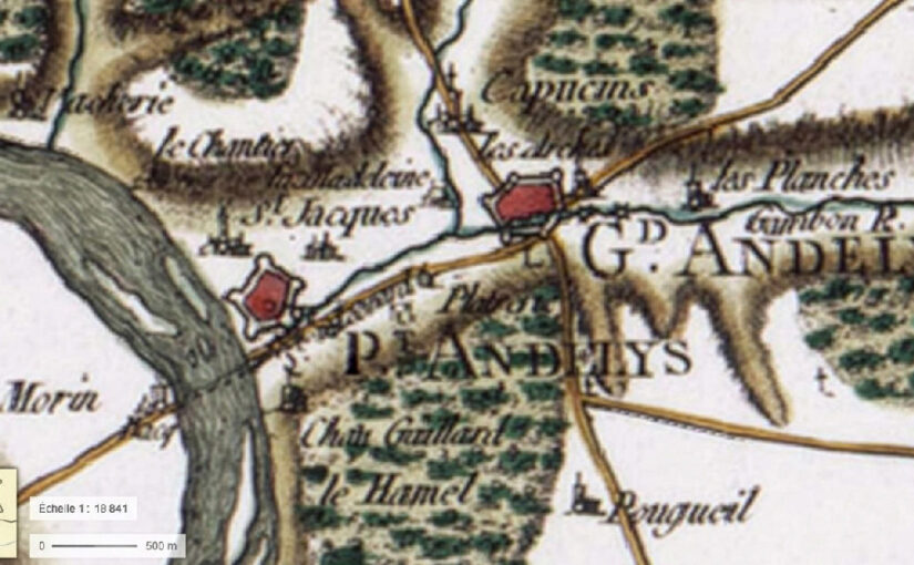 Ancienne carte des Andelys